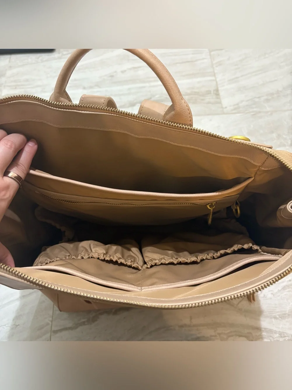 The Fawn + Nordstrom Square Diaper Bag  Backpack Beige